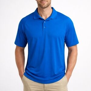 OGIO Golf Polo Men's Large Blue Short Sleeve Performance Pique Collared Shirt